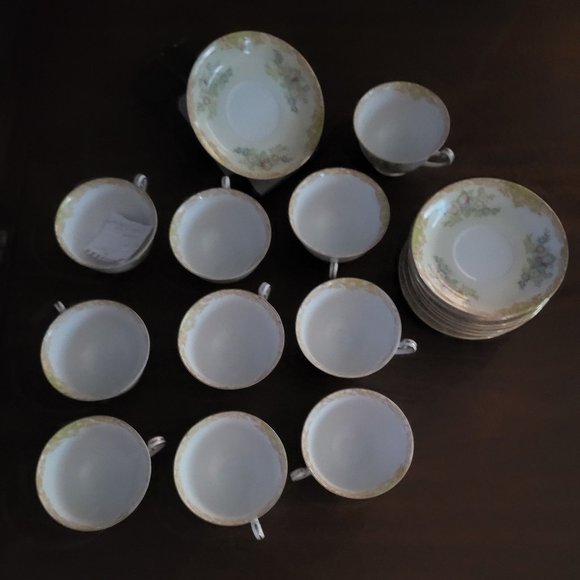 Vintage Japan Royal Derby China RDB1 Set of TEN (10) Teacups & Saucers Set - Picture 1 of 5